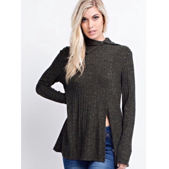 Asymmetrical Turtle Neck Sweater - Picture 3 of 6